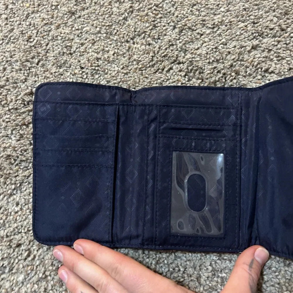 Vera Bradley Wallet Lotus Flower Swirl Trifold‎ Cardholder Wristlet Quilted Y2K - Picture 4 of 9